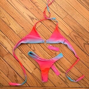 Vibrant Pink and Blue Bikini Set
